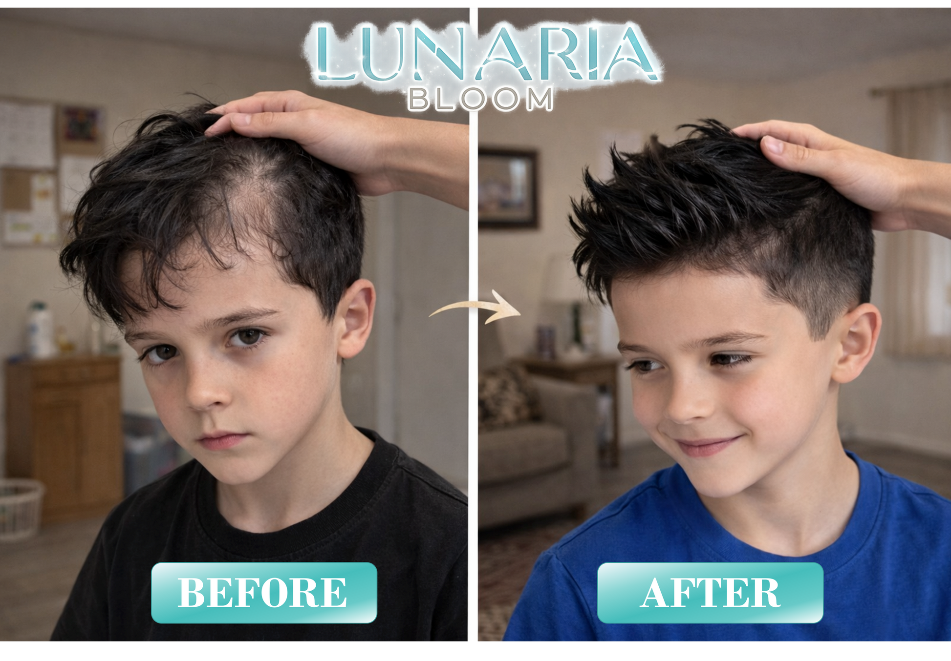 Lunaria Bloom™ Wild Growth Hair Oil For Kids - Castor Oil For Hair Growth - Rosemary Oil For Hair Growth - Gentle Children Hair Care