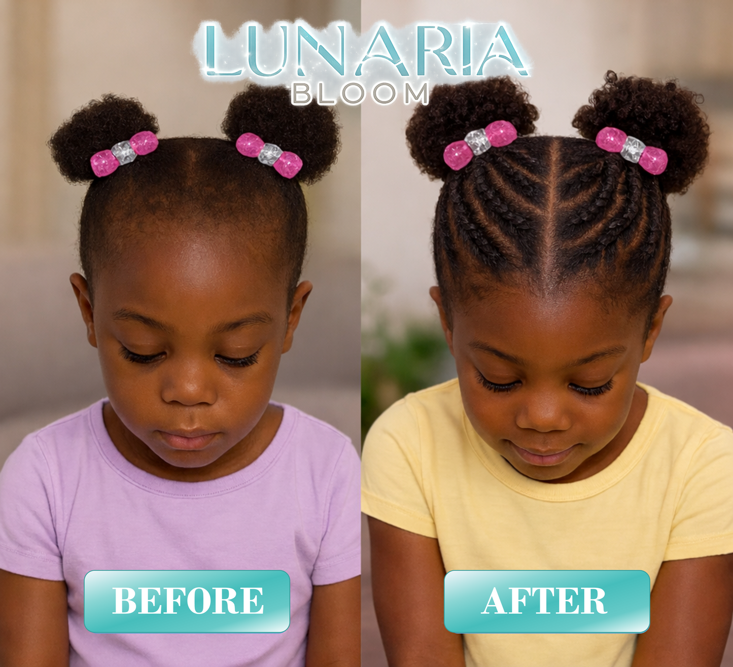 Lunaria Bloom™ Wild Growth Hair Oil For Kids - Castor Oil For Hair Growth - Rosemary Oil For Hair Growth - Gentle Children Hair Care